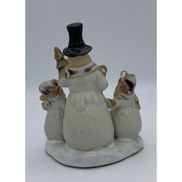 Vintage Snowman Candle Clay Pottery Tea Light Votive Holder Large Christmas - Picture 5 of 10